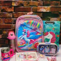 14inch Rainbow Unicorn Bag Combo ( For Nursery & KG Kids )