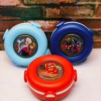 3 Sections Stainless Steel Lunchbox / Snacks box in Round Shape