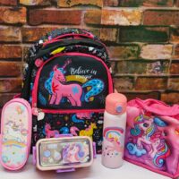 15inch Unicorn Black Bag Combo ( For KG to 1st std Kids )
