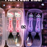 Premium Quality Steel Cutlery Sets Kurumi & Hello Kitty